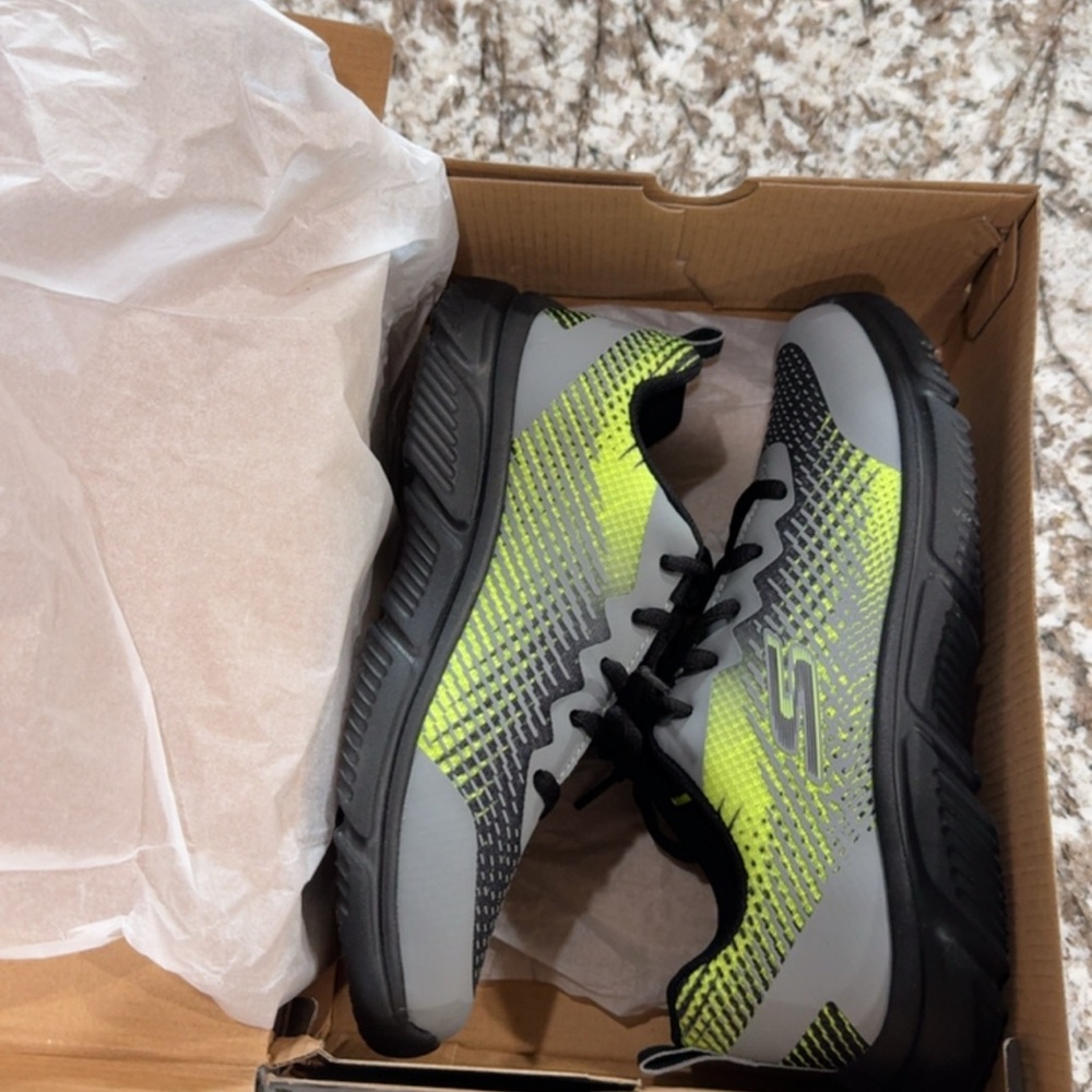 Skechers Kids Black and Green Performance Sneakers